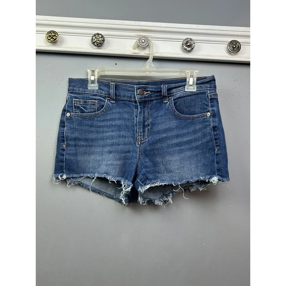 Old Navy Denim Shorts Womens 6 Blue Medium Wash Raw Hem Cut Off 5-Pocket‎ 11231